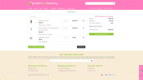 cart page